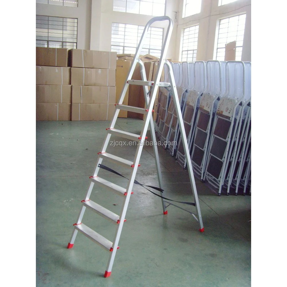Foldable 2-8 Step Ladder Stepladder 150KG Anti Slip Tread Safety Steel Aluminium