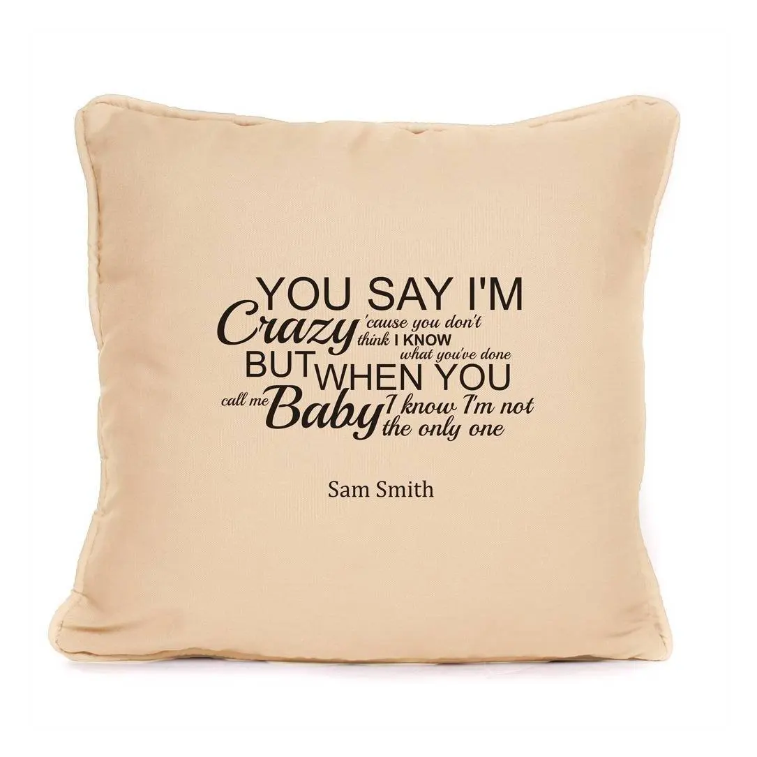 Buy Sam Smith Im Not The Only One Song Lyrics Cushion Great Gift For Valentines Day In Cheap Price On Alibaba Com
