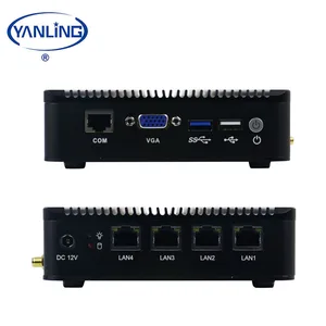 ATOM E3845 Fanless Mini PC VPN Firewall 4 LAN Ports