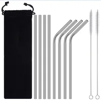 

custom reusable travel metal straw 304 stainless steel colored drinking straw