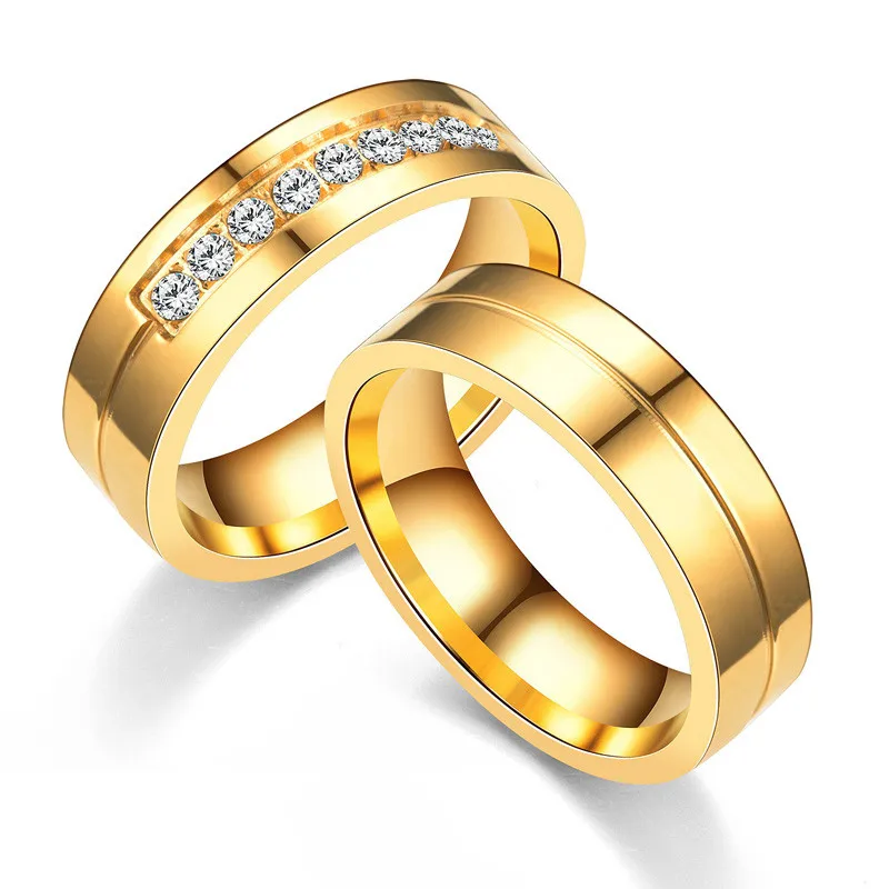 

Fashion 18k Gold Diamond Drill Bit Engagement Ring for Couple Jewelry, Golden