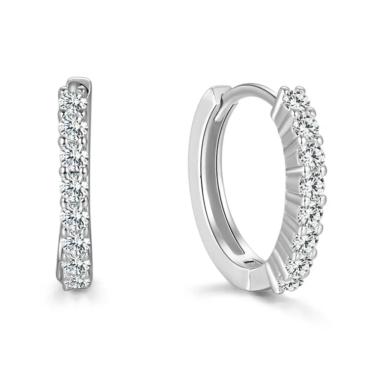 

POLIVA Nickel Free 925 Sterling Silver Cubic Zirconia Costume Jewelry Druzy Earrings, White