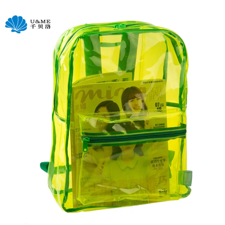 

Waterproof Transparent Clear Plastic PVC Backpack PVC School Bag