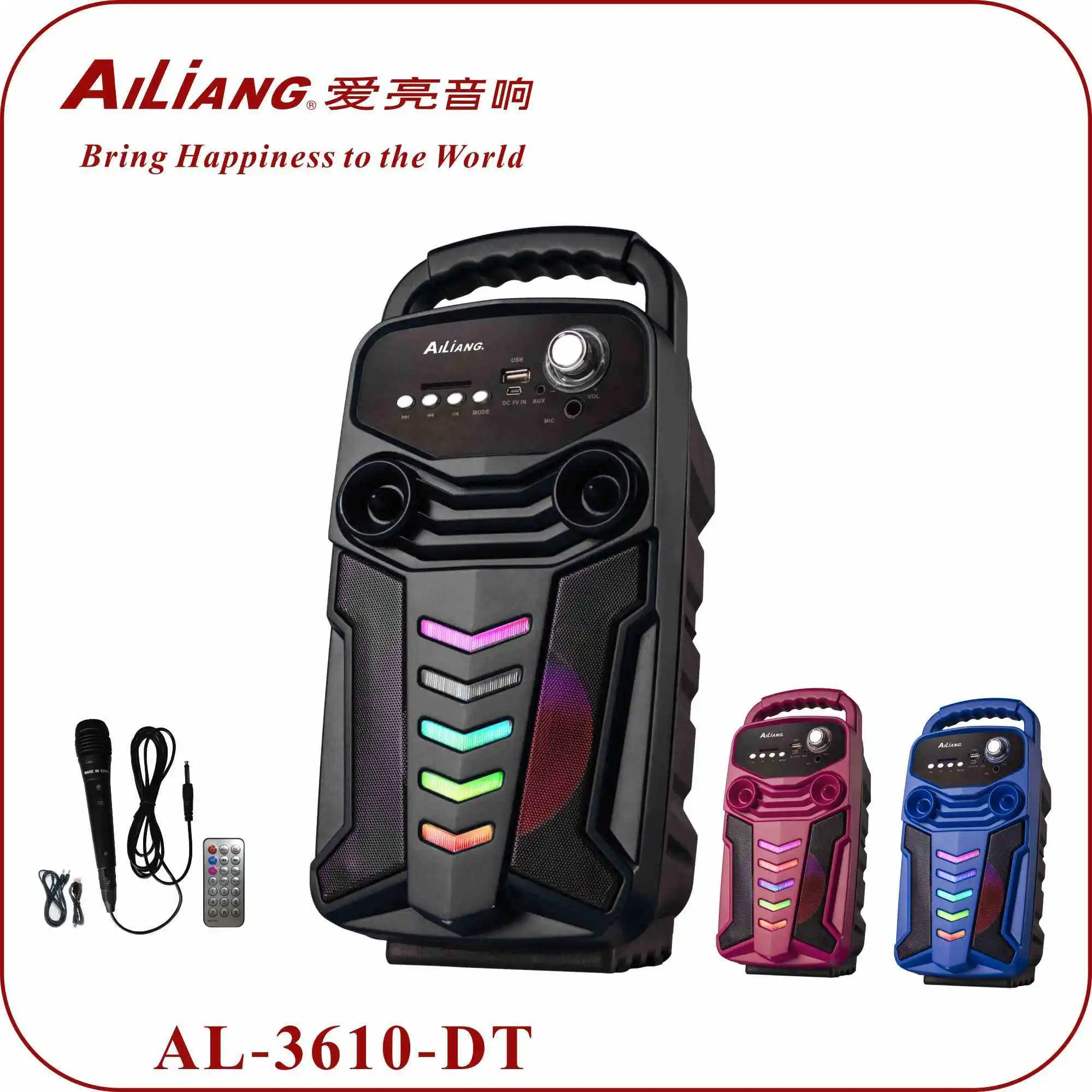 Ailiang New Rechargeable Portable Speaker With Handle And Wired Mic Uf ...