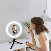 

Desktop Dimmable LED Ring Light With Tripod Stand For Makeup Live Broadcast