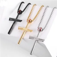 

DY Wholesale stainless steel jewelry stainless steel baseball cross pendant men necklace