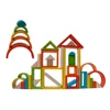 Magplayer Kids Montessori Educational Baby Toys 33pcs Wooden Building Block Rainbow Set For Pre-school and Kindergarten Children