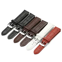 

OEM Wholesales Replacement Wristband Genuine Calf Leather Deployment Clasp Watch Band for Casio Watch Strap