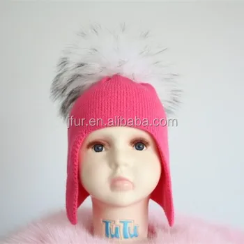 Free Knit Pattern For Baby Hat Earflaps Crochet Hat With Ears Fur Pompoms Top Buy Baby Winter Knitting Pattern Earflap Hat Raccoon Fur Pompom