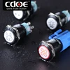 19mm Black metal IP67 waterproof momentary or latching 5v 12v 24v led push button switch