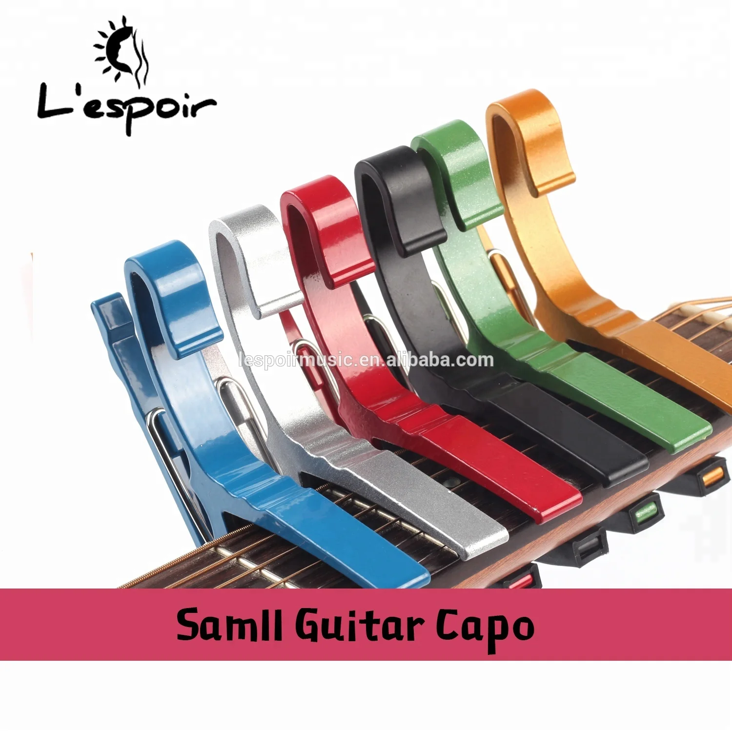 

Guitar capo of aluminum fabrics, Bk rd sr bl gn gd