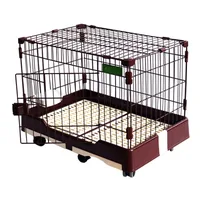 

Wholesale good quality metal wire PET crate carge collapsible dog cage with wheels