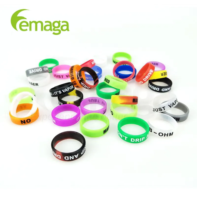 

FREE SHIPPING Ready To Ship Vape Band Diameter 24mm Height 7mm high quality custom bands logo anti-slip decoration, Silver;black;blue;gold;red;purple;green