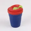 8OZ plastic coffee cup with lids,made of plastic and Silicone