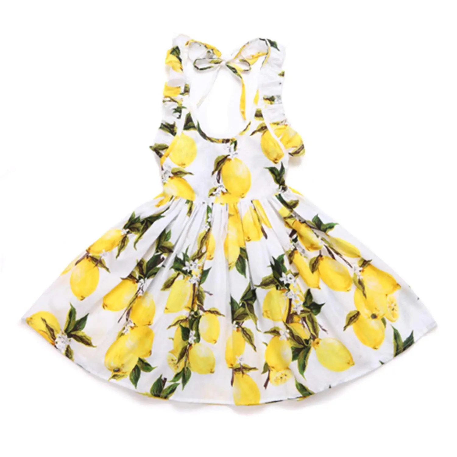 Wanyesta Baby Girls Dress Summer Beach Style Floral Print Party Backless Dresses Vintage Toddler Girl Clothing 1-9Yrs