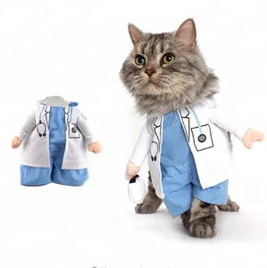 Image of 2018 Halloween funny cosplay pet cat doctor costume dog costume clothes pet costumes