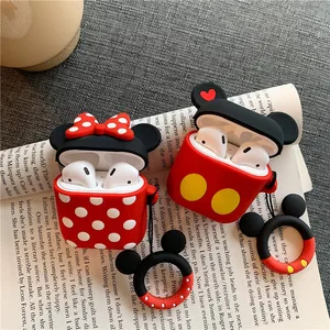 Micky   For Air pod Accessories Silicone Soft Case Anti Shock Earphone Case for apple air pods