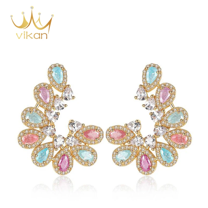 

Multi-colour Arches Stud Earrings Fashion Zircon Earrings, N/a