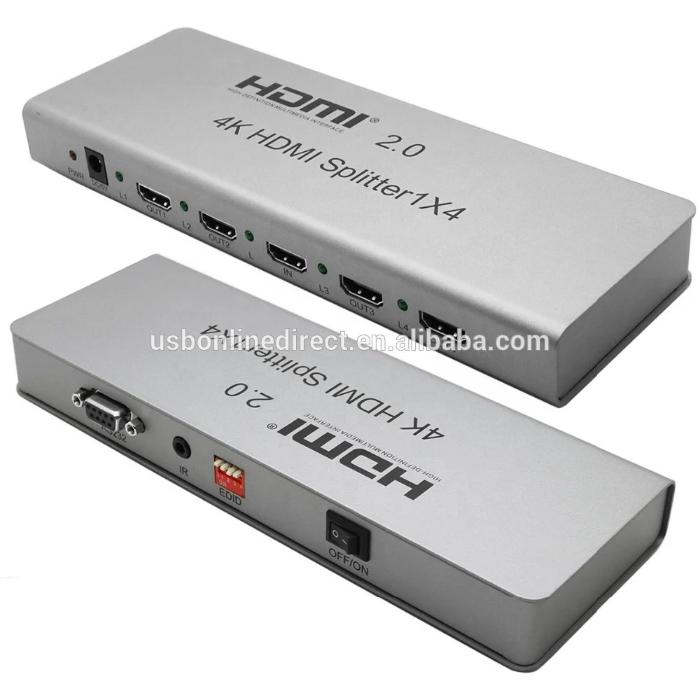 

Voxlink HDMI 2.0 splitter 1X4 (HDMI 2.0,HDCP2.2 ,4K,IR extension, EDID , RS232) EU plug splitter hdmi