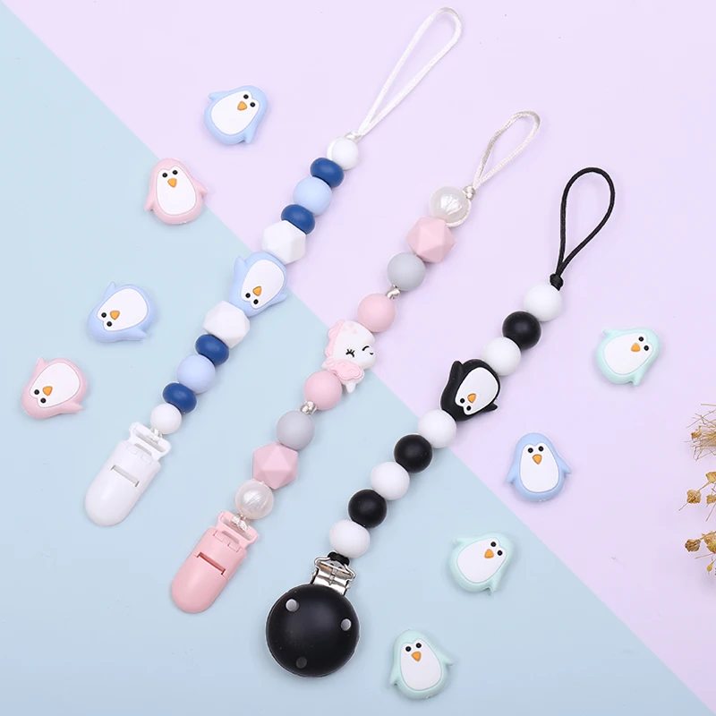 Packaging Custom Logo Teething Dummy Clip Silicone Baby Pacifier Clip