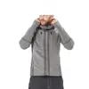 100% knitted mens winter wear quickly dry fbaric grey flexible fleece jacket with hoody