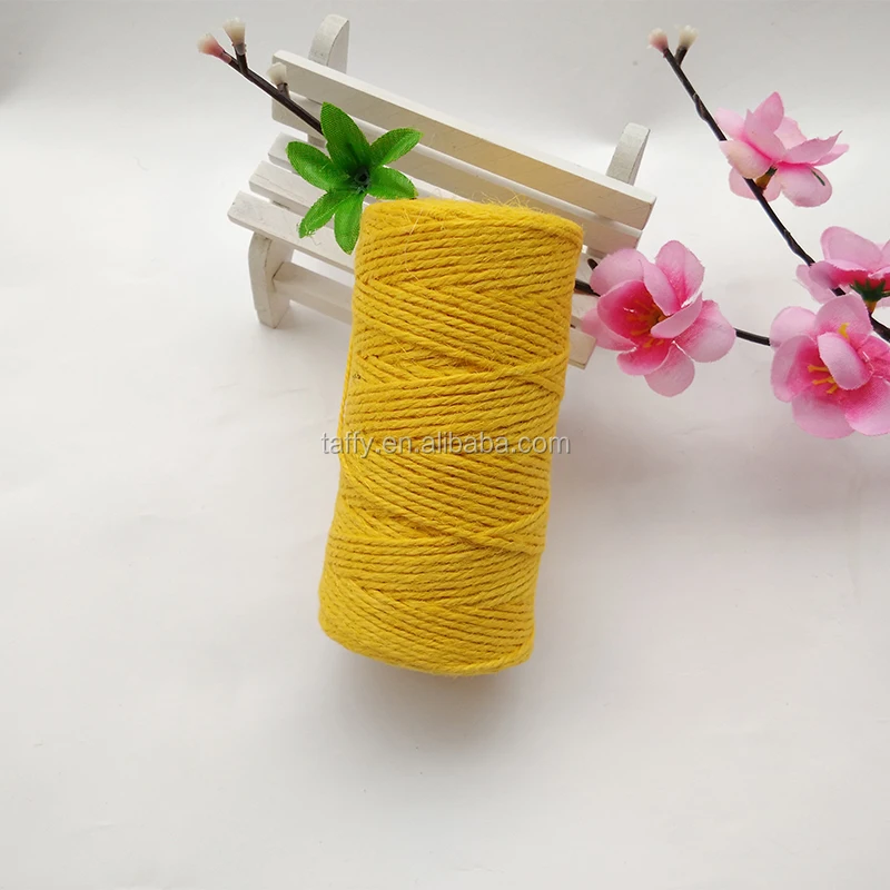 
factory wholesale high qulity 100M 3 PLY colorful Natural twisted Jute Twine Rope 