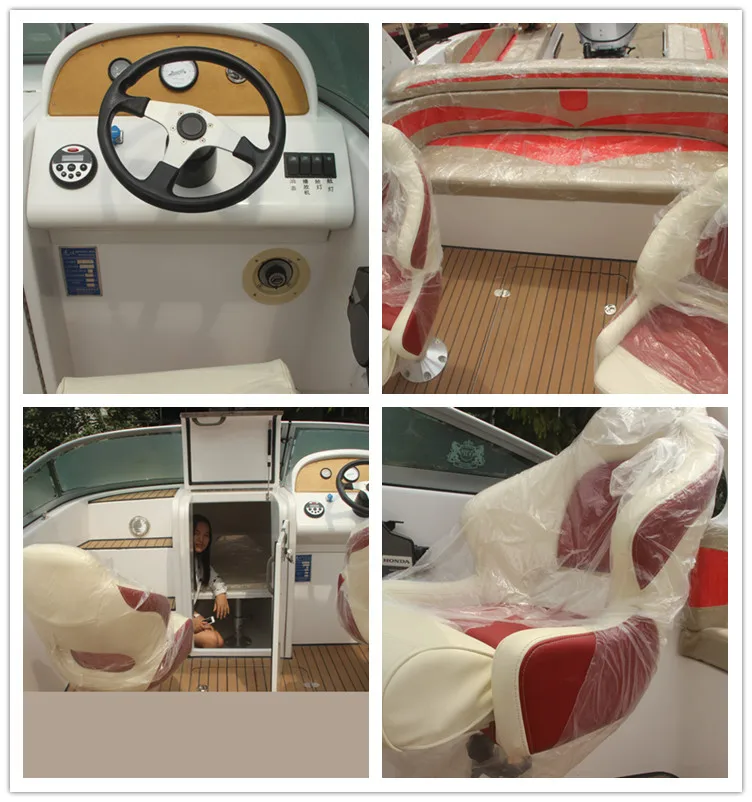  7.3m China fiberglass cuddy fishing boat with powerful motor