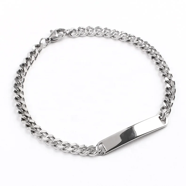 

OUMI Punk Mens Womens Stainless Steel Silver Inspire Word Bracelet Chain Id Slave Bracelets