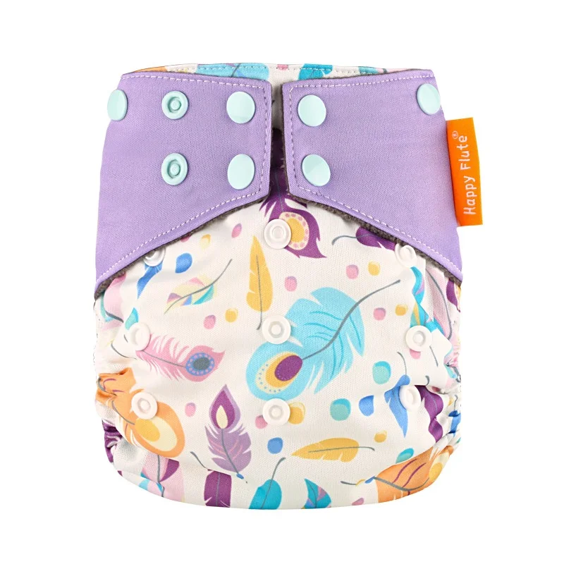 Happyflute baby diaper reusable and Washable bamboo charcoal AIO night cloth diaper ecological nappies, Colorful