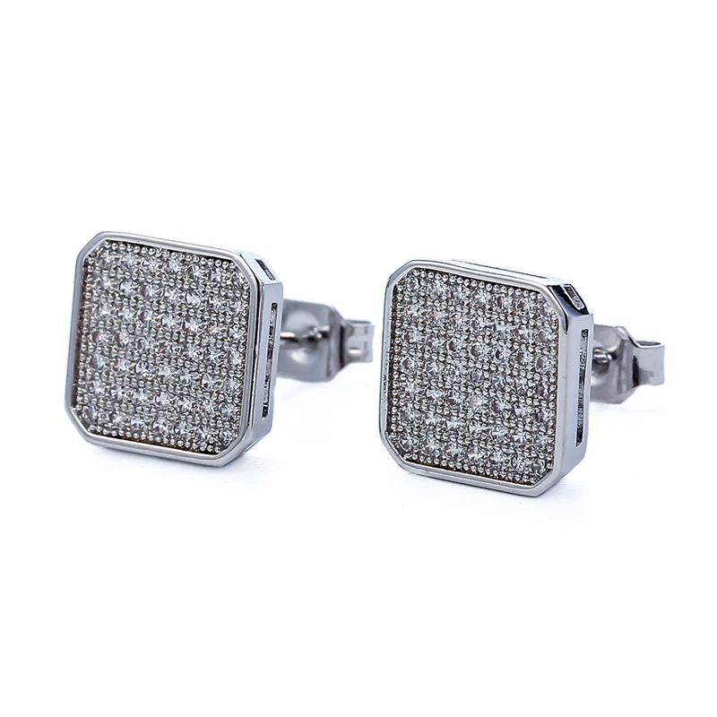 

Fashion Trendy Pave Men Silver Earring