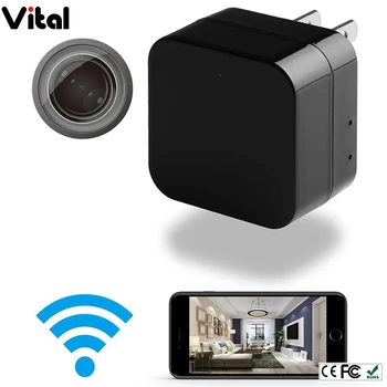 循环记录安全摄像头隐藏 usb 充电器墙插头 wifi 间谍摄像机运动检测