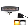 3 Modes Double Color White Yellow Flood Light DRL 30w Super Slim Mini LED Work Light Bar E-Mark