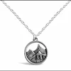 stainless steel Mountain Range Necklace Ideal Outdoor Gifts