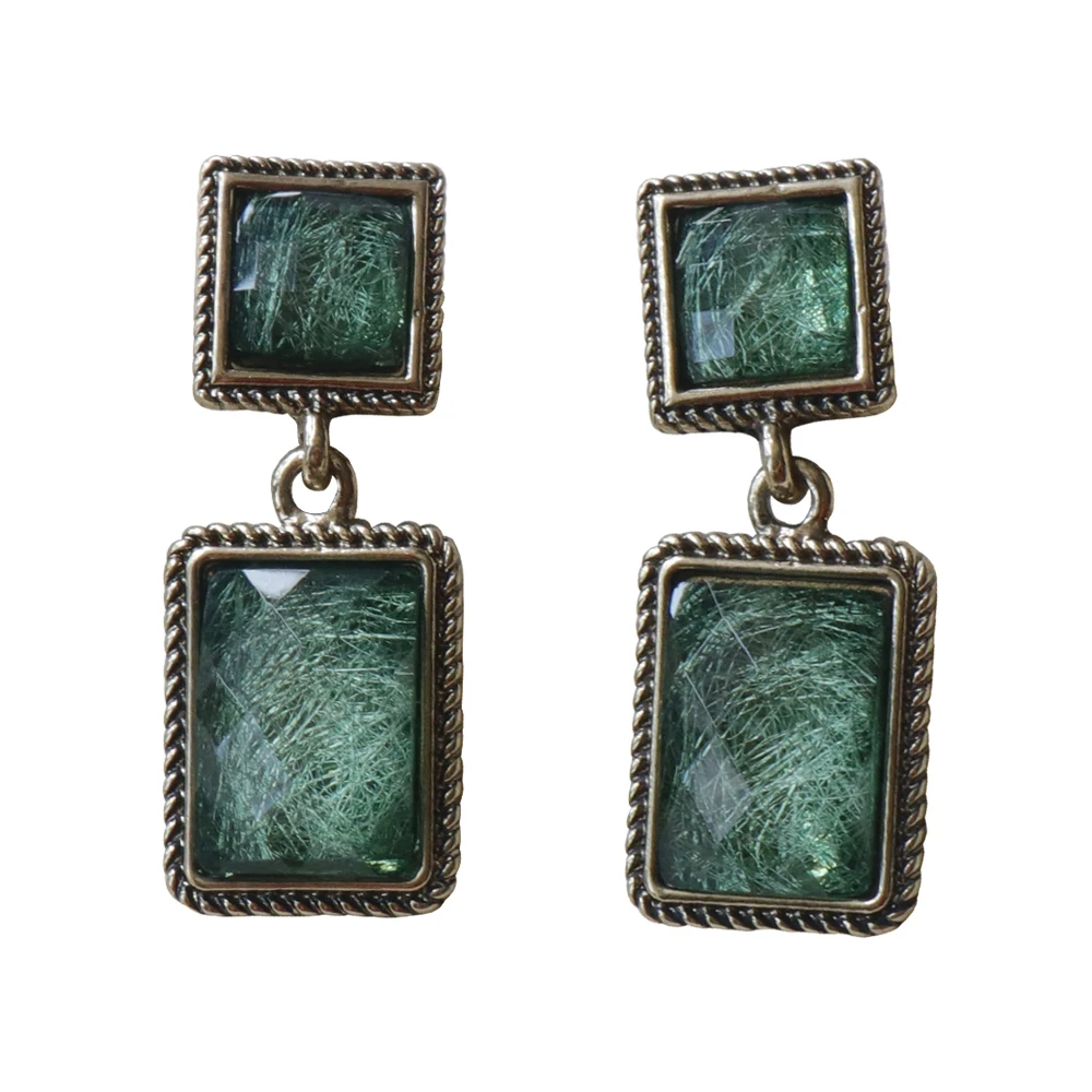 

Ins Fashion Alloy Earrings Green resin Stud earring for women Wholesale, Colorful