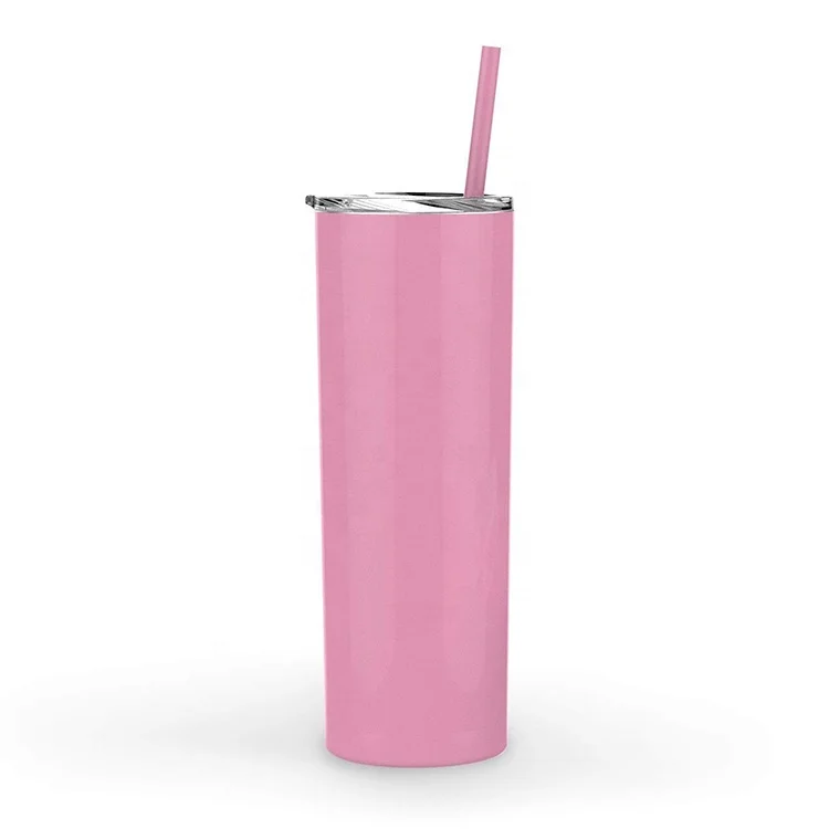 

Vacuum insulated 20oz skinny stainless steel tumbler wholesale, Silver