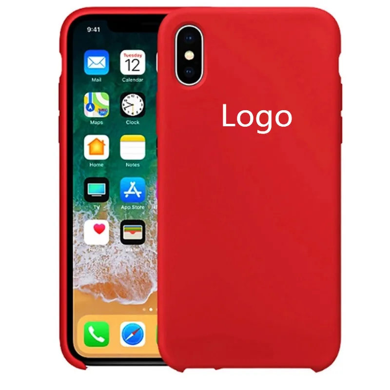 

Top Quality 12 Colors Available Liquid Silicone Back Phone Case for iPhone XS XR XS Max, 1: 1 Original with Logo