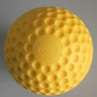 

9inch Matt Finish PU Sponge Yellow Pitching Machine Dimpled Baseballs[V1001]