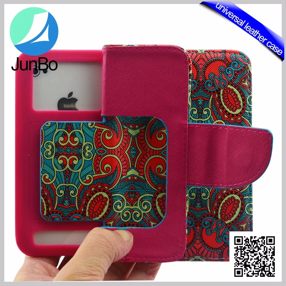 Universal Leather Mobile Phone Cover Custom Design Wallet Card Slot For