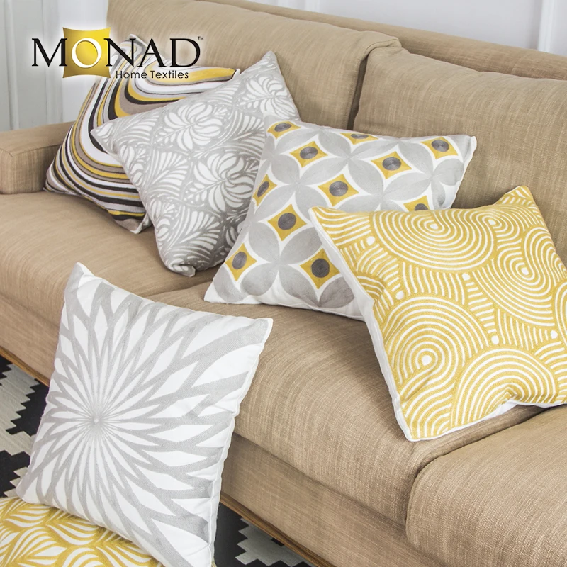 Monad Living Room Square Decorative 24 X 24 Gold Throw Pillow