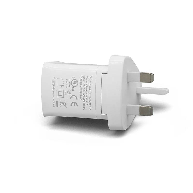 

with interchangeable plug power adapter with detachable plug 5v 2.1a power adapter, White