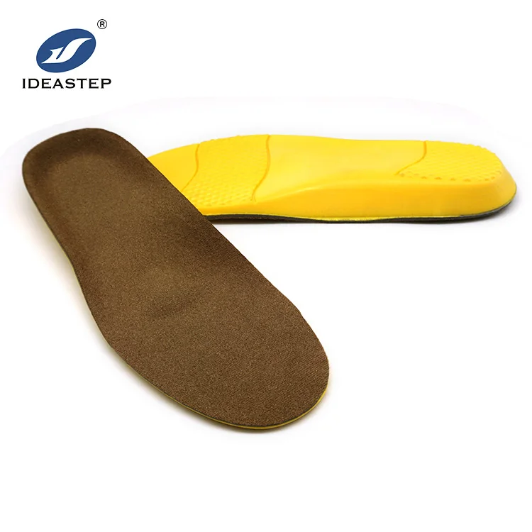 

IDEASTEP comfortable memory foam accommodated arch support pu walkers shoe insoles and best metatarsal pads for metatarsalgia, Brown+yellow