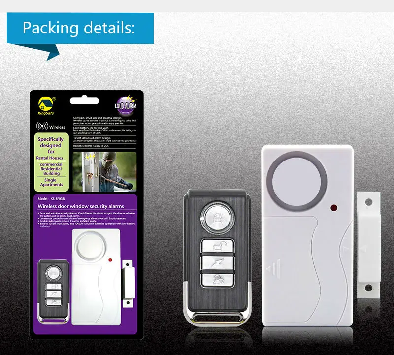 Factory Directselling Popular Door Security Alarm With 433mhz Wireless Door Contact