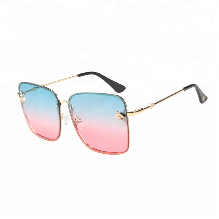 

2018 fashion Double color lens square sunglasses