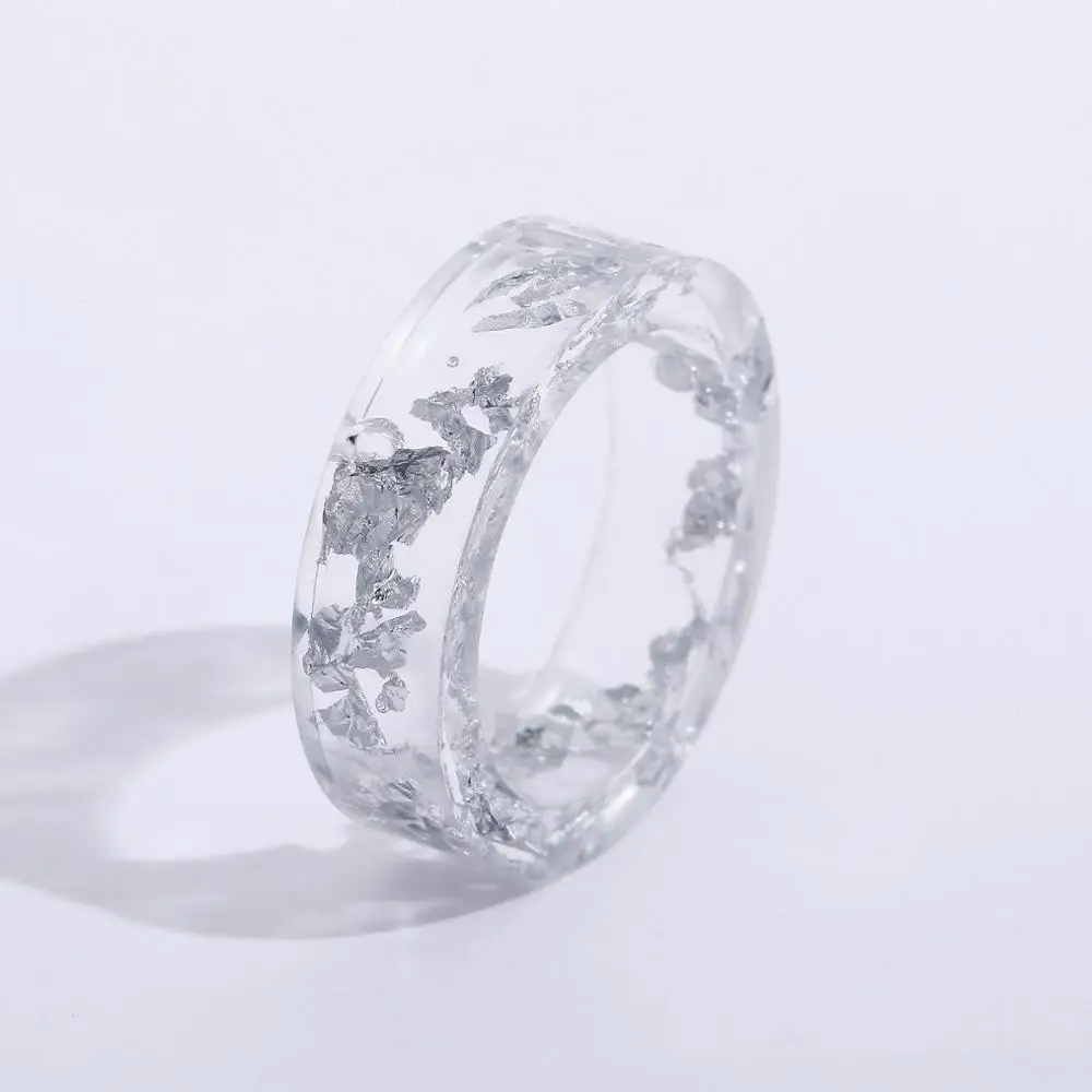 

Beautiful Real Dry Flower Resin Ring Hand Made Elegant Ring for Womens' Gift Party