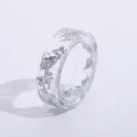 

Beautiful Real Dry Flower Resin Ring Hand Made Elegant Ring for Womens' Gift Party