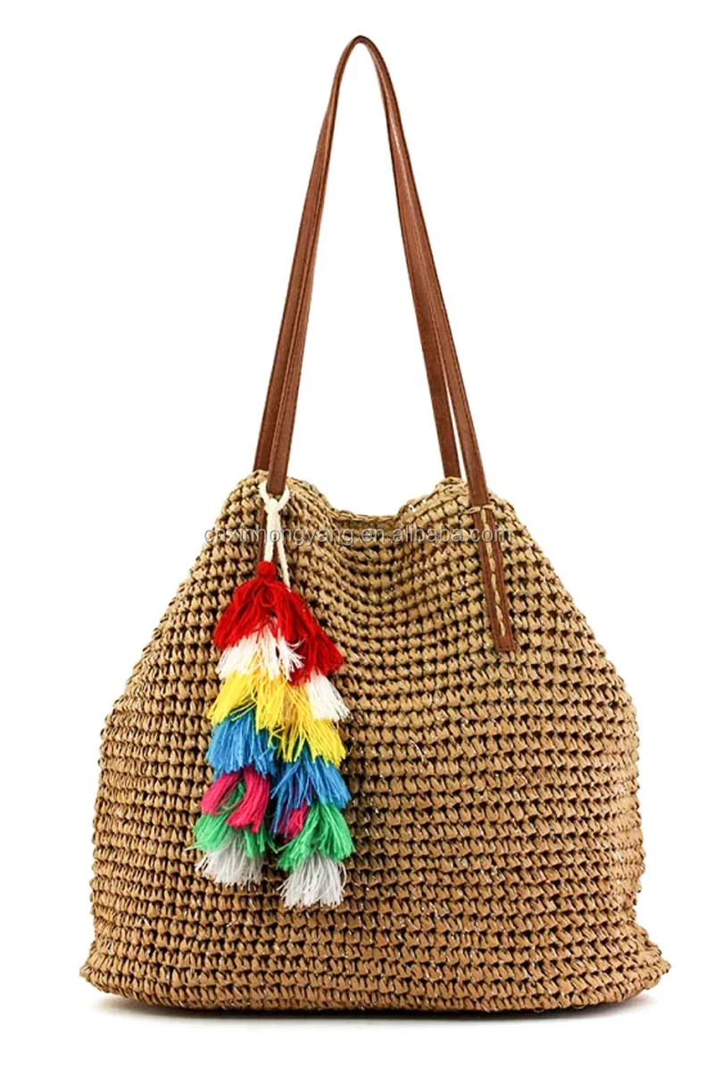 Source Factory Wholesale Recycle Straw Tote Hand Weaving