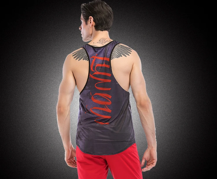 Men Gym Clothes 3D Sublimation Printing Athletic Tank Top gym tank top men yoga tank top