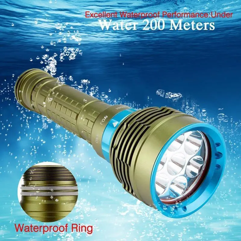 5000LM L2 LED Diving Underwater Flashlight Torches Waterproof Sports Outdoor_BE 