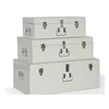 top quality customized set 3 vintage metal material storage trunk box with lock