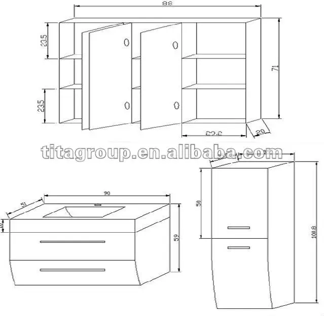 Germany Popular High Glossy Bathroom Furniture Led Badmobel Set Buy